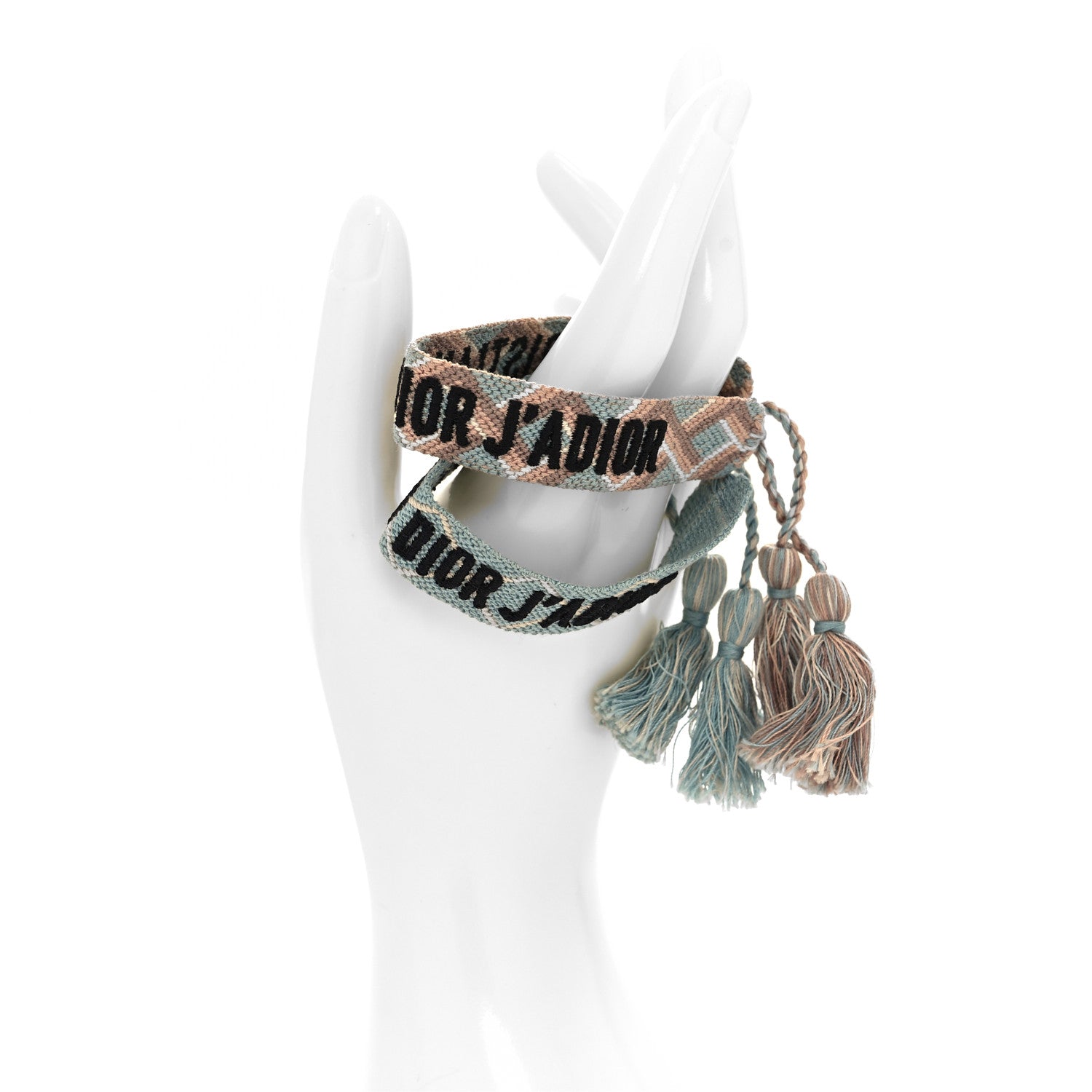 Christian Dior Woven Cotton J'Adior Friendship Bracelet Set Blue Nude 2 of 3