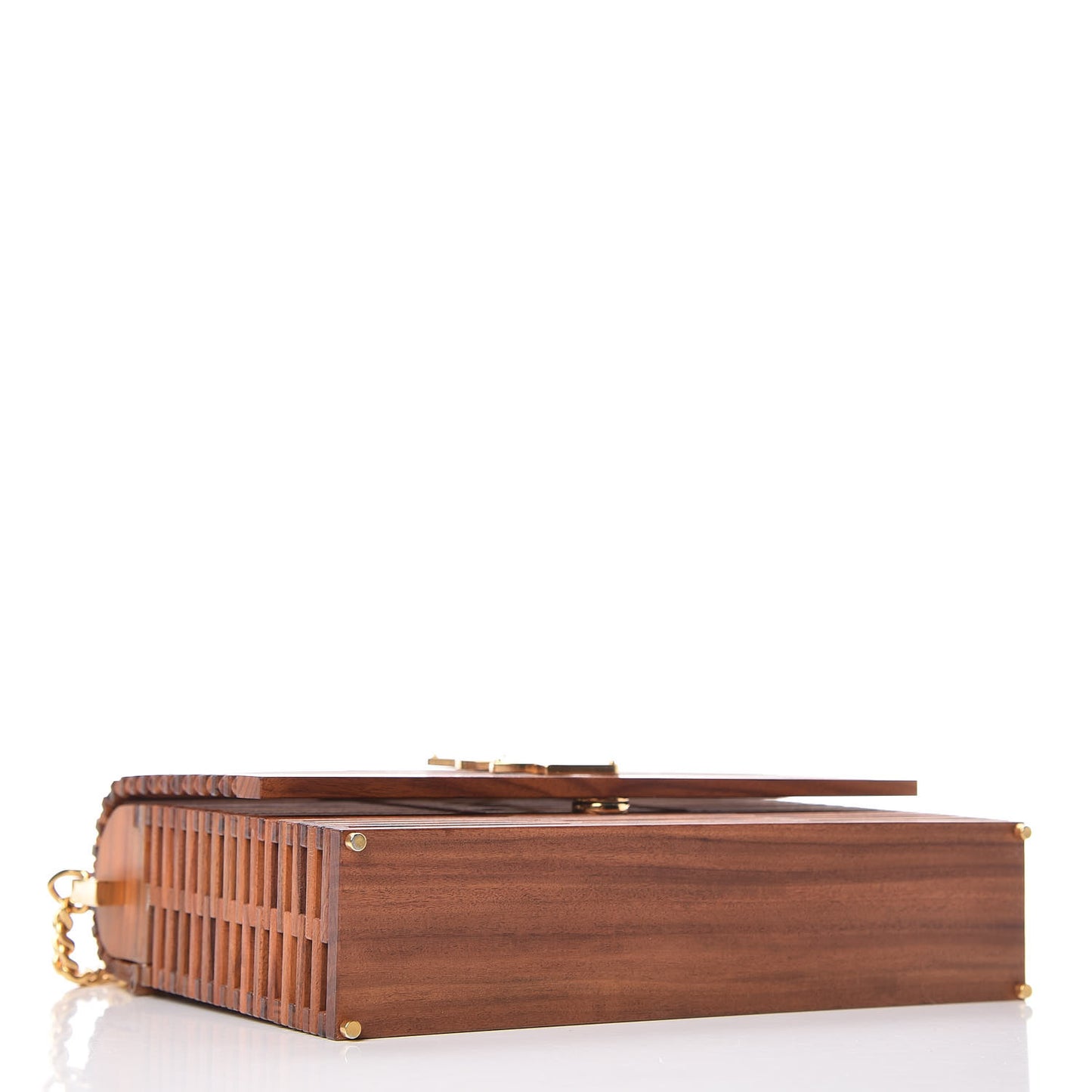 Wood Small Monogram Kate Box Bag Brown