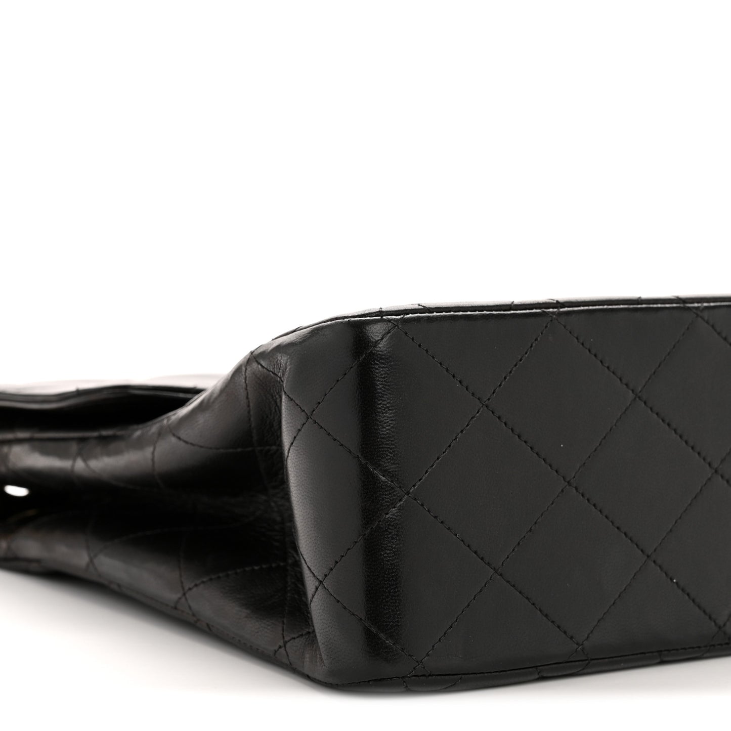 Lambskin Quilted Jumbo Single Flap Black