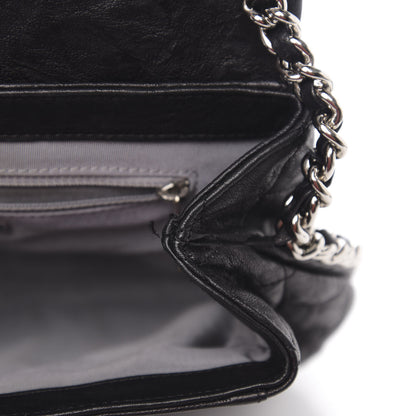 Chanel Crumpled Lambskin Quilted Medium Chain Around Messenger Black 8 of 11