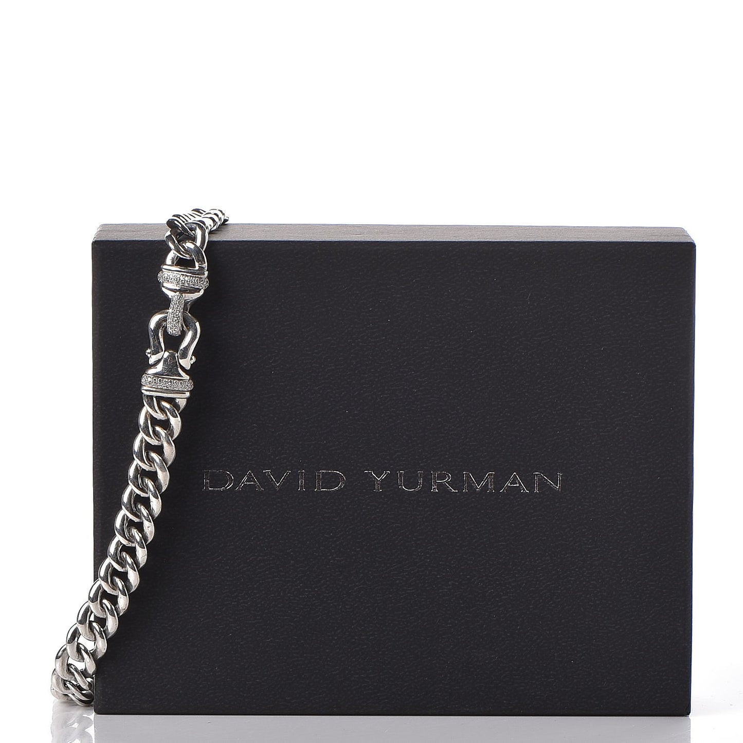 Sterling Silver Diamond Buckle Chain Necklace