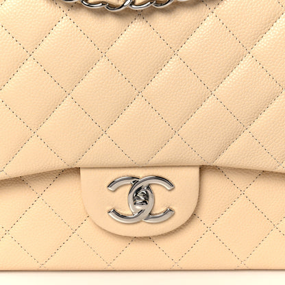 Chanel Caviar Quilted Maxi Double Flap Light Beige 8 of 11