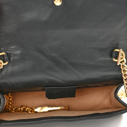 Gucci Calfskin Embroidered Super Mini Chain Shoulder Sylvie Shoulder Bag Black 5 of 10