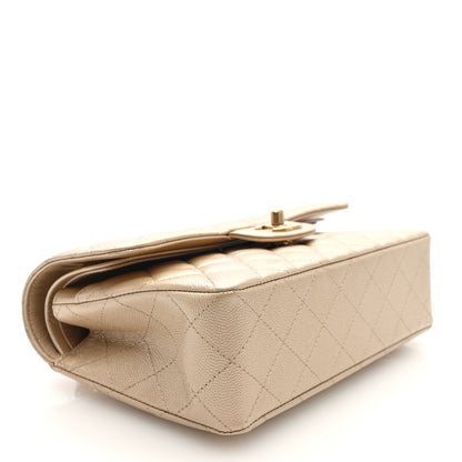 Chanel Iridescent Caviar Quilted Small Double Flap  Beige 4 of 10