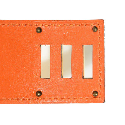 Hermes Chamonix Kelly Dog Bracelet Cuff Orange 6 of 7