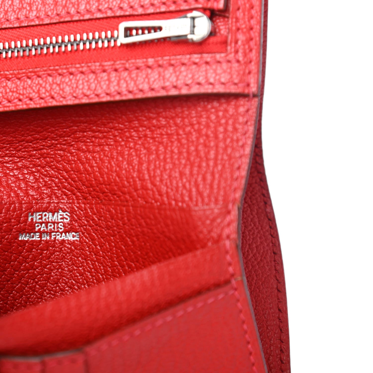 Hermes Chevre Mysore Bearn Compact Wallet Rouge Vif 6 of 8