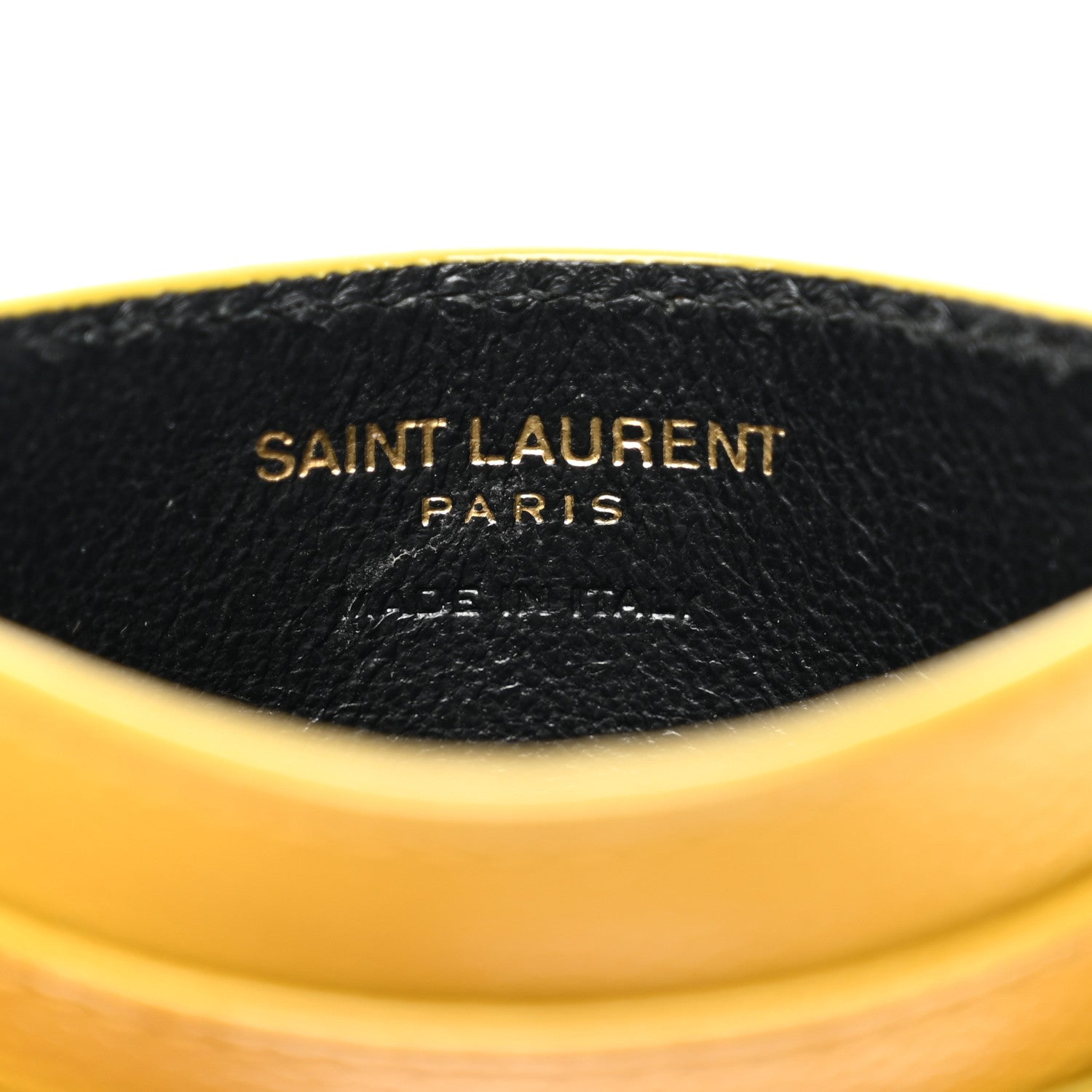 Saint Laurent Grain De Poudre Matelasse Chevron Monogram Credit Card Case Light Chartreuse 6 of 7