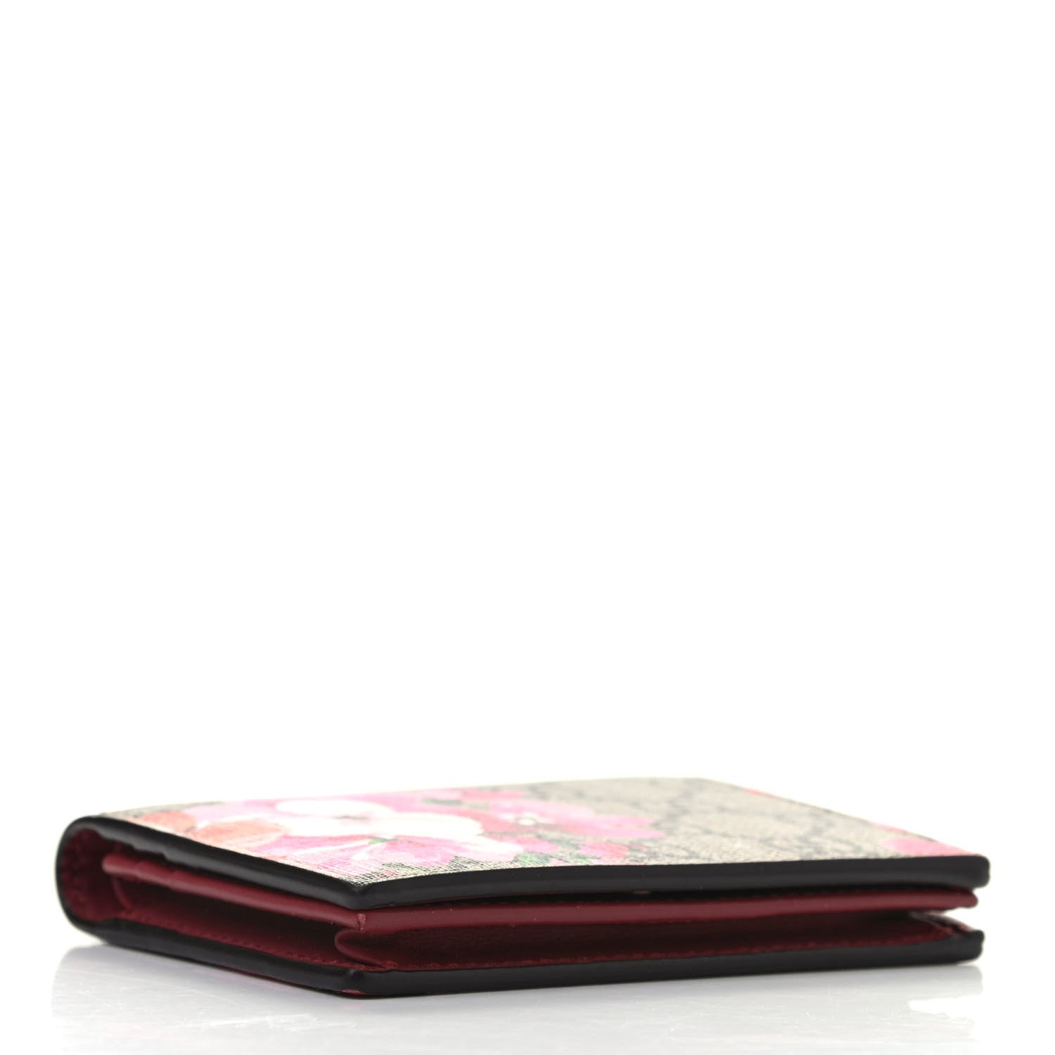 Gucci GG Supreme Monogram Blooms Card Case Beige Multicolor Dry Rose 4 of 7