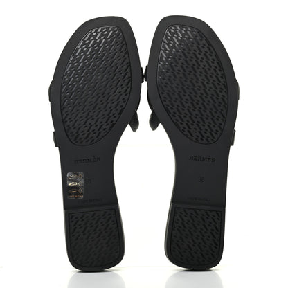 Hermes Rubber Aloha Sandals 38 Black 5 of 10