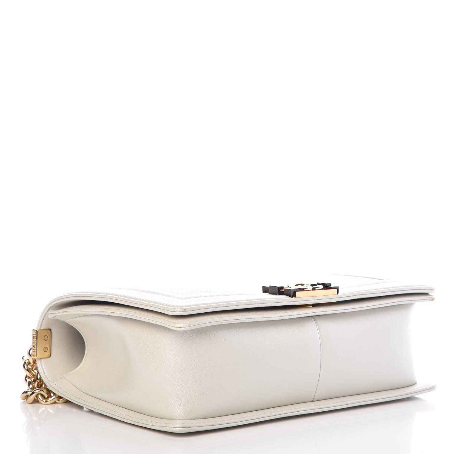 Chanel Lambskin Embossed New Medium Boy Cube Flap White 4 of 11