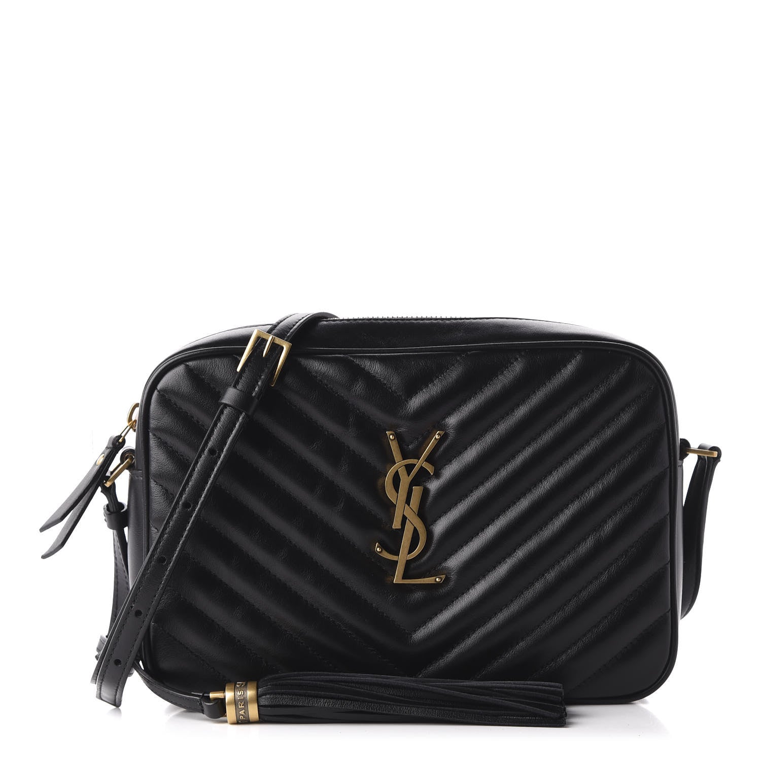 Saint Laurent Calfskin Matelasse Monogram Lou Camera Bag Black 1 of 10