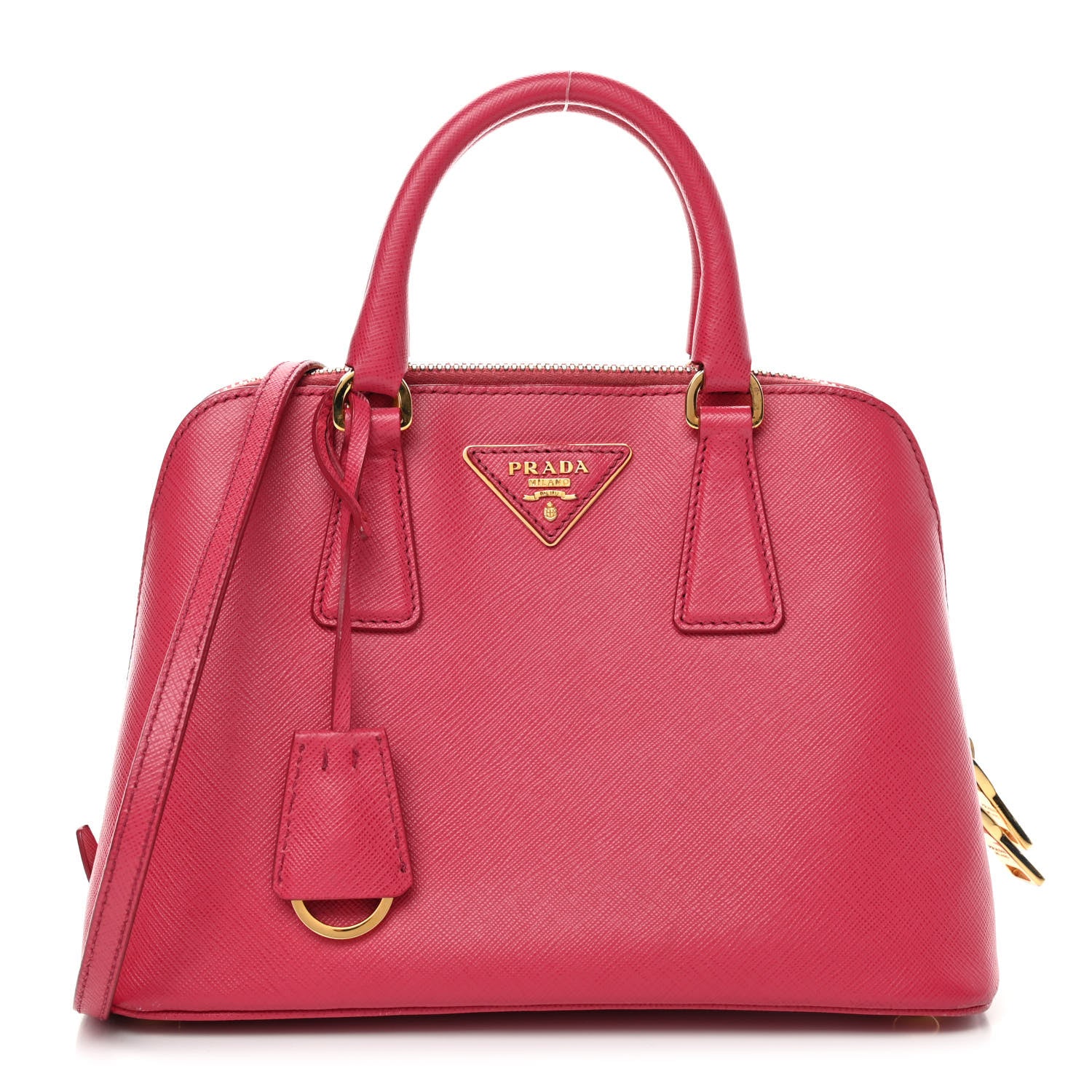 Prada Saffiano Lux Small Promenade Tote Peonia 1 of 5