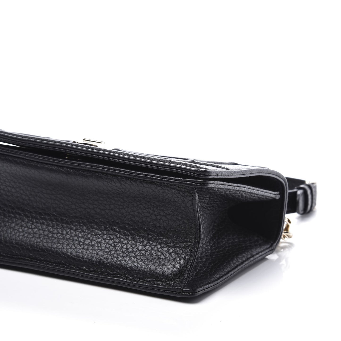 Grained Calfskin Small Diorama Flap Bag Black
