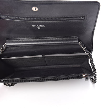 Chanel Lambskin Quilted Boy Wallet On Chain WOC Black 5 of 11