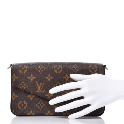 Louis Vuitton Monogram Pochette Felicie Chain Wallet Fuchsia 2 of 9