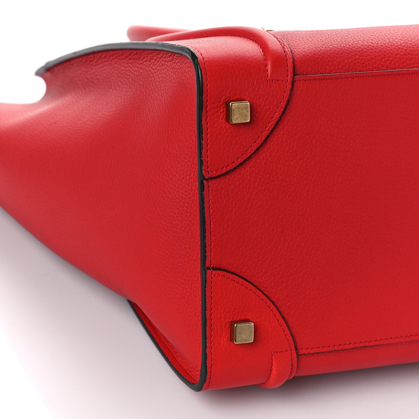 Drummed Calfskin Mini Luggage Coquelicot