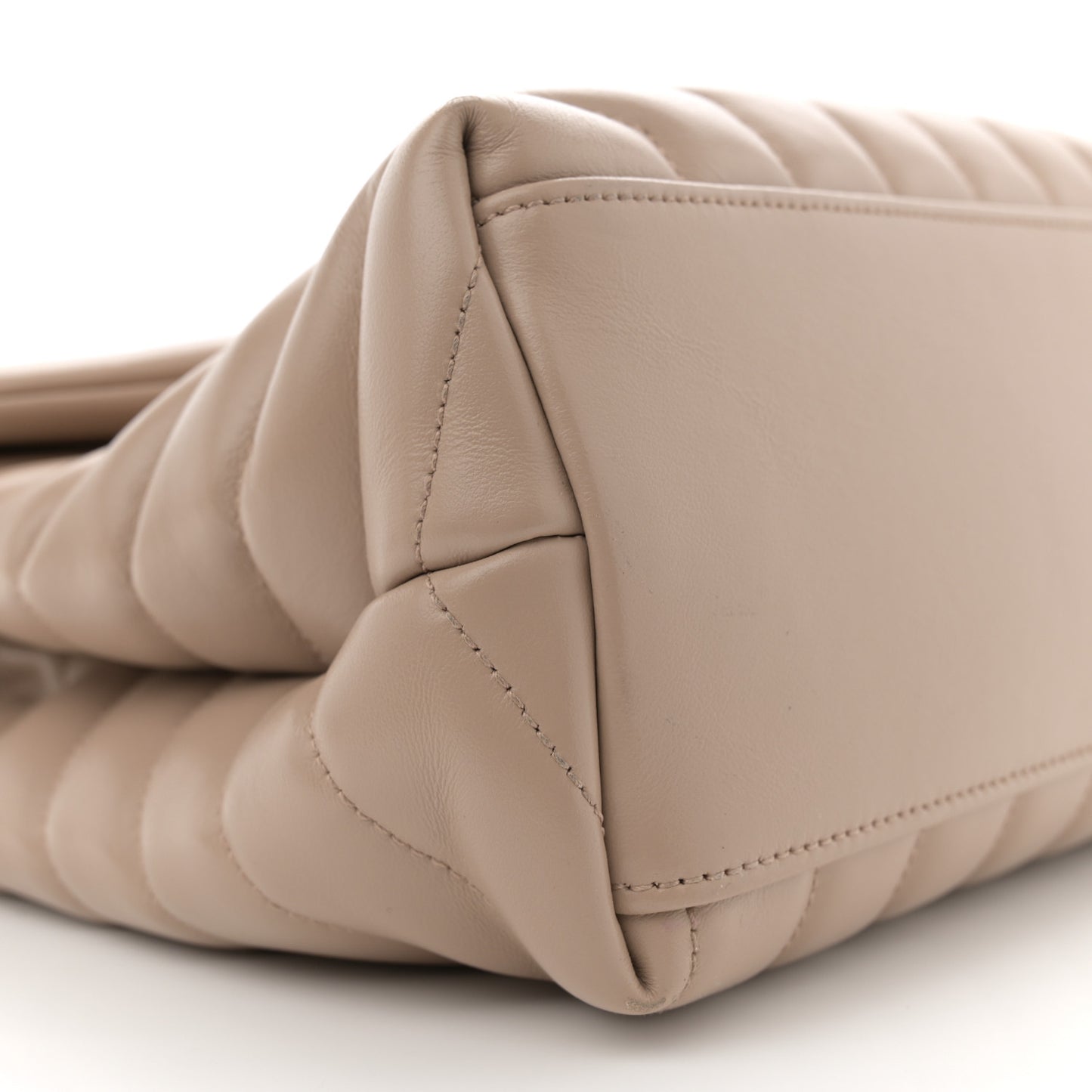 Calfskin Y Quilted Monogram Medium Loulou Chain Satchel Dark Beige