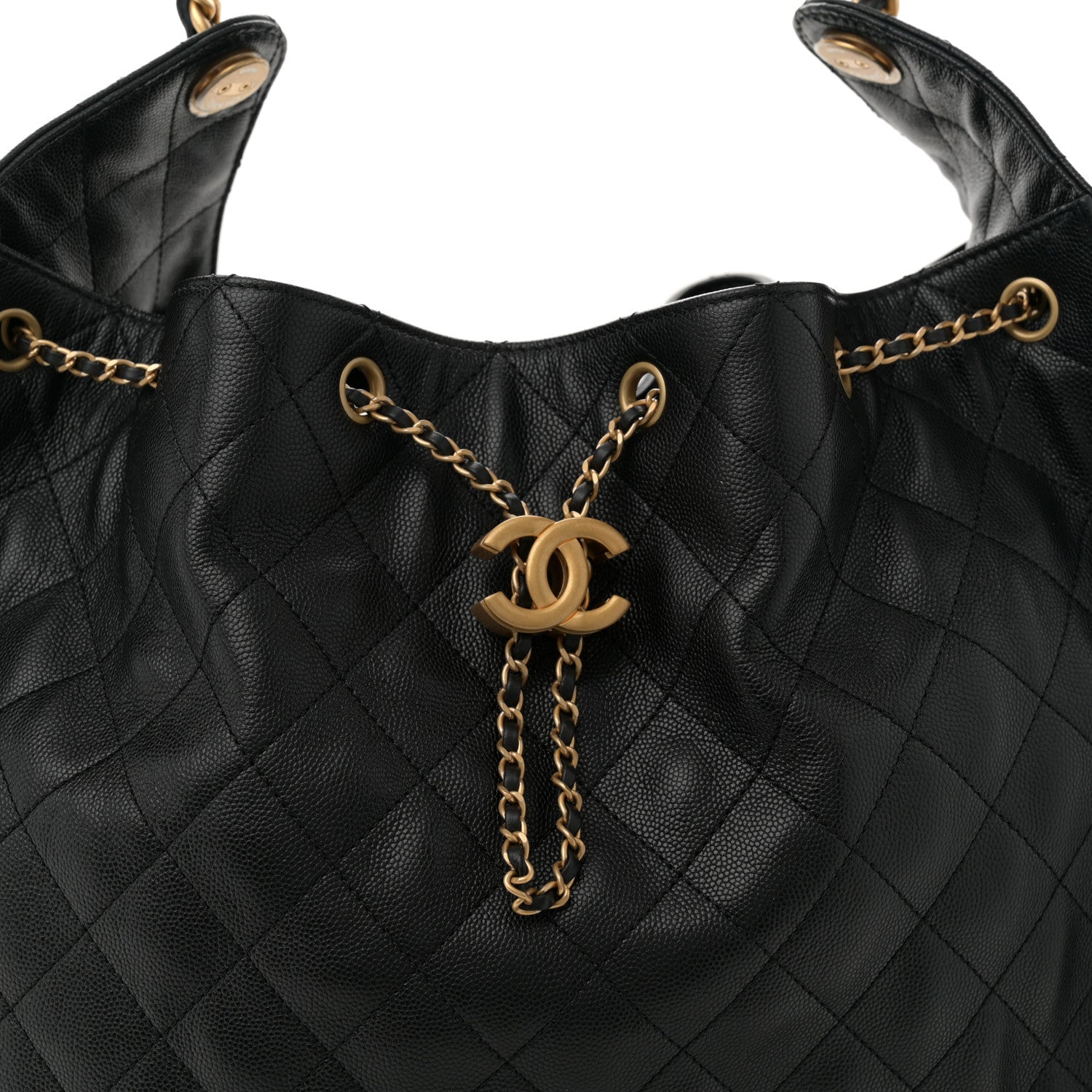 Chanel Caviar Quilted Large Chanel 25 Handbag Black 9 of 11