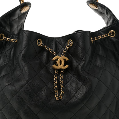 Chanel Caviar Quilted Large Chanel 25 Handbag Black 9 of 11