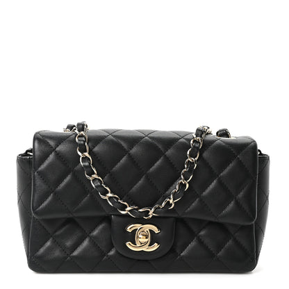 Chanel Lambskin Quilted Mini Rectangular Flap Black 1 of 10