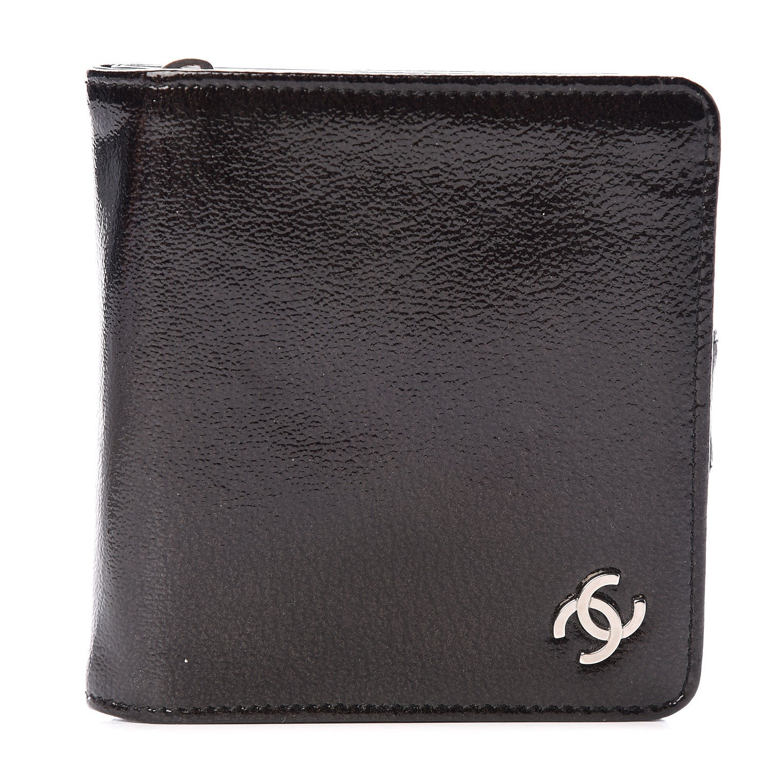 Chanel Patent Goatskin Compact French Wallet Brown 1 of 6