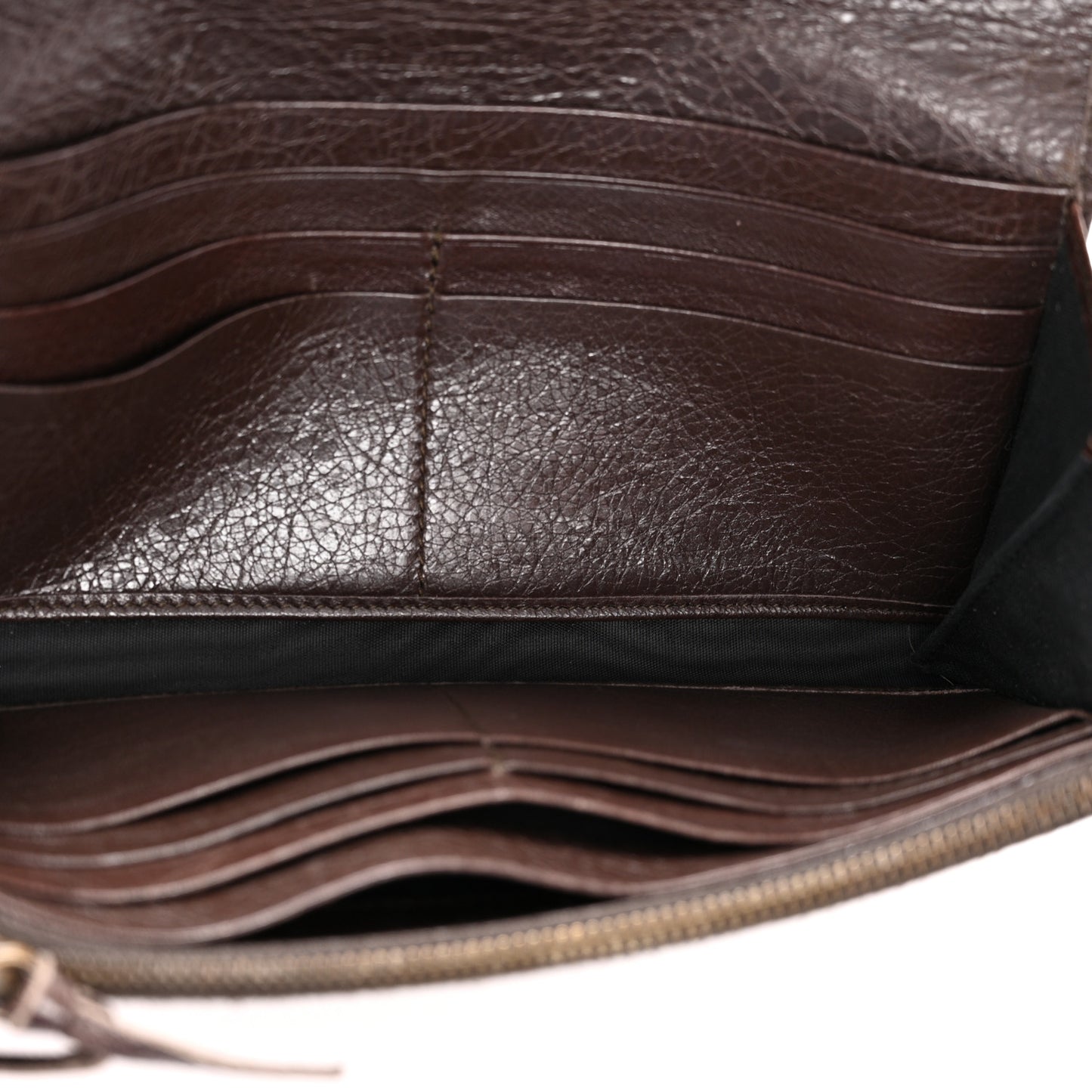 Agneau Classic Hardware Money Wallet Brown