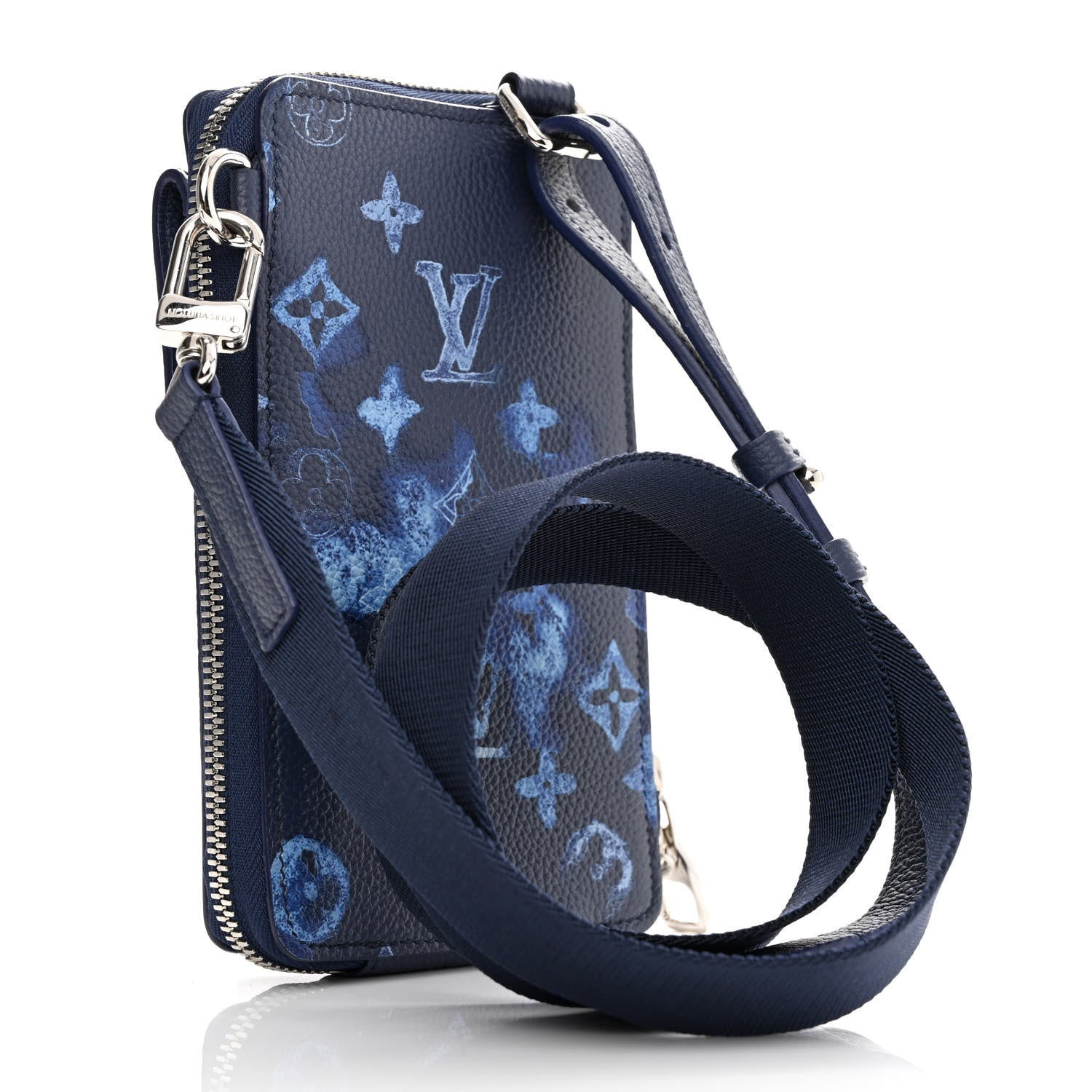 Louis Vuitton Monogram Ink Watercolor Phone Pouch Blue 3 of 11