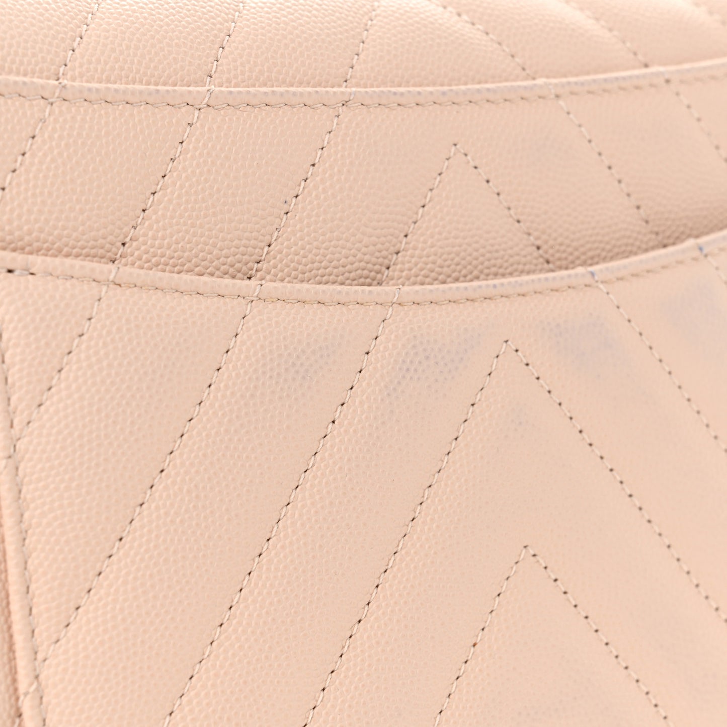 Lizard Embossed Caviar Chevron Quilted Small Coco Handle Flap Beige