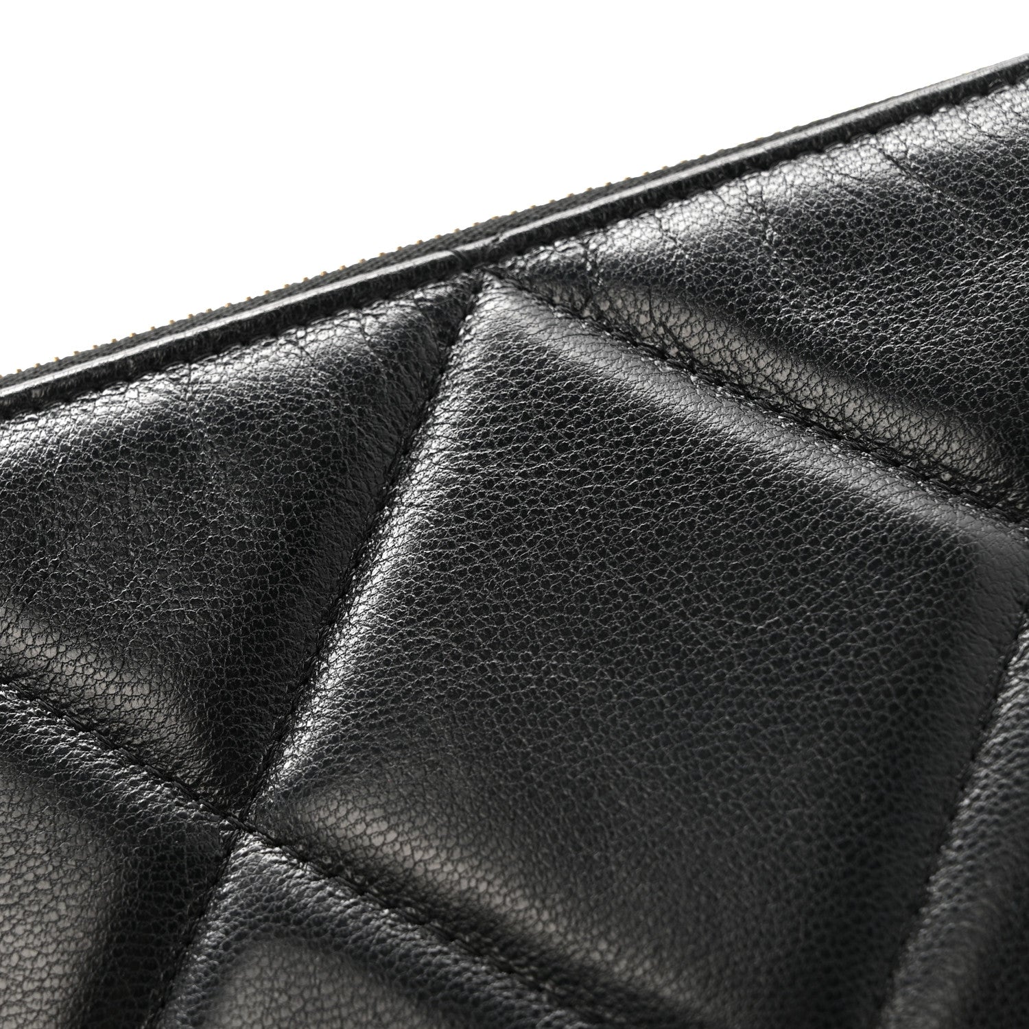 Chanel Shiny Goatskin Quilted Small Chanel 19 Pouch Black 9 of 12
