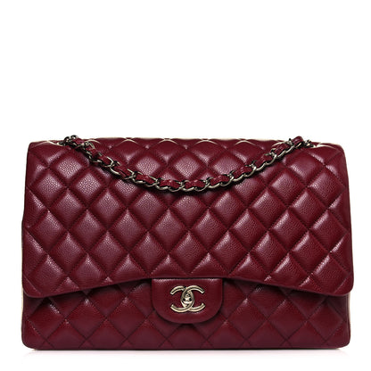 Chanel Caviar Quilted Maxi Single Flap Dark Red 1 of 15