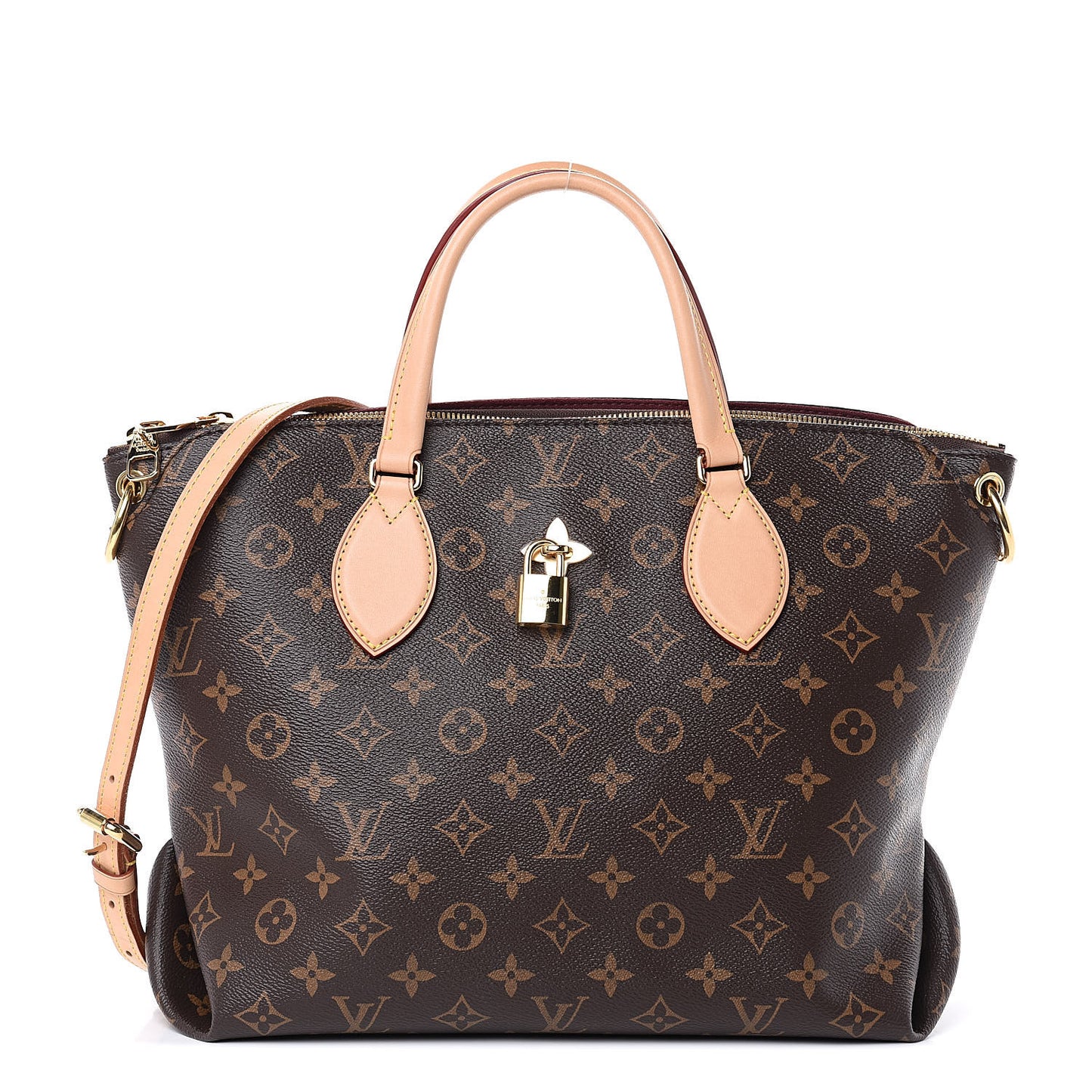 Monogram Flower Zipped Tote MM Beige