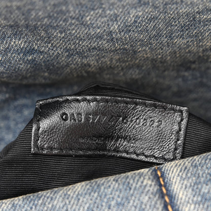 Saint Laurent Denim Quilted Small Loulou Puffer Monogram Chain Satchel Blue Cinnamon 7 of 10