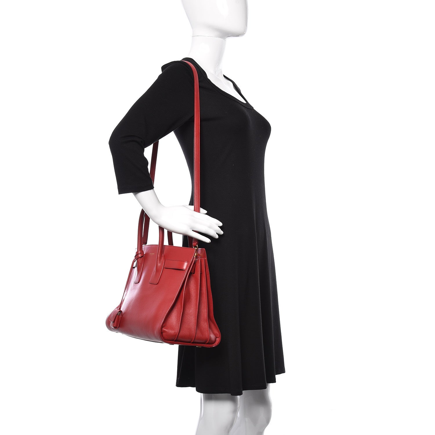 Saint Laurent Calfskin Small Sac De Jour Lipstick Red 2 of 25