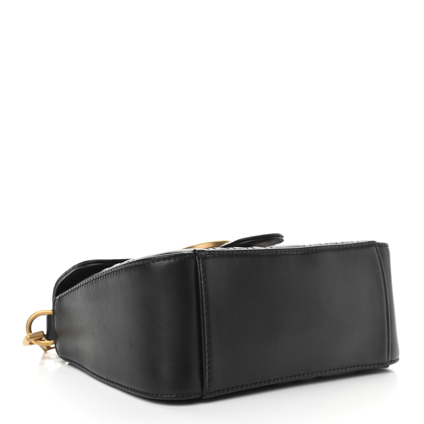 Calfskin Matelasse Mini GG Marmont Top Handle Shoulder Bag Black