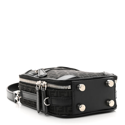 Fendi Recycled Fabric Jacquard Vitello Astro Micro FF Mini Trolley Bag Asfalto Black 5 of 13