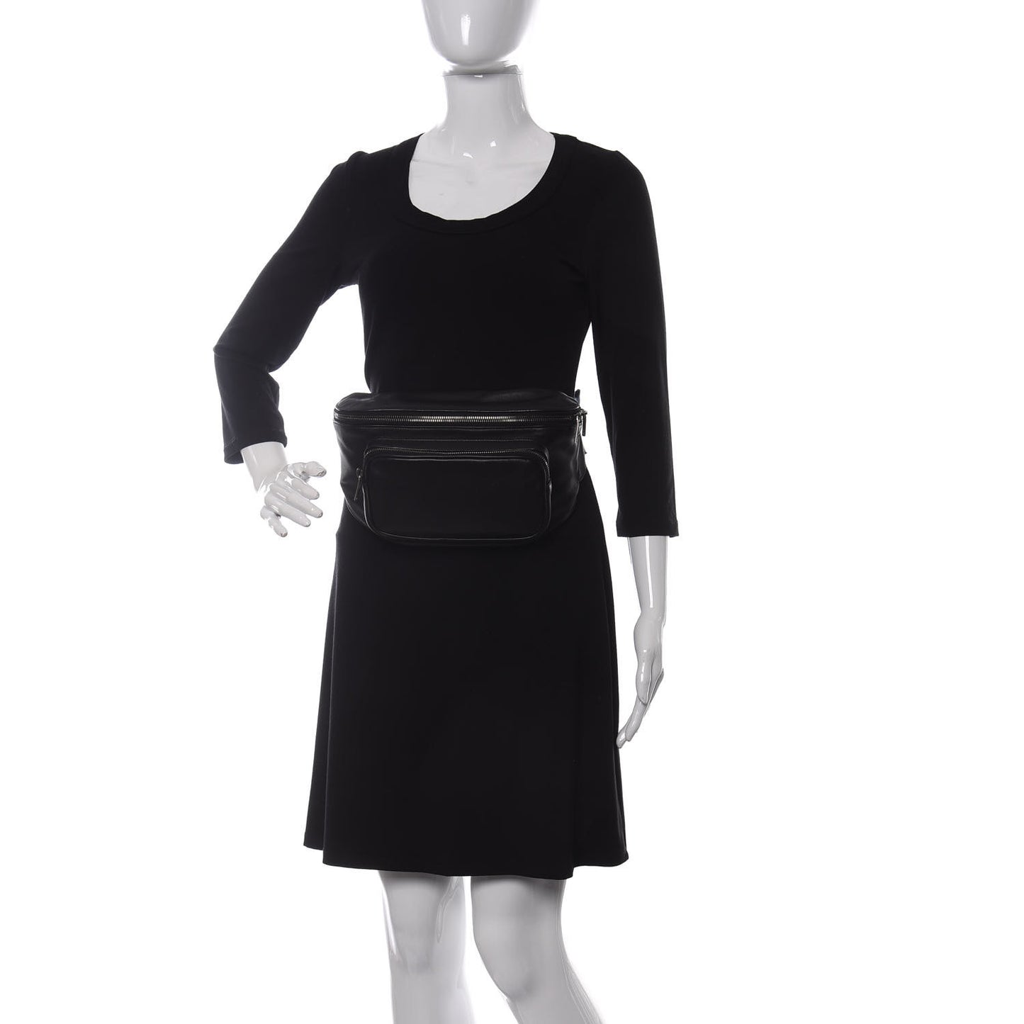 Lambskin Subway Belt Bag Black