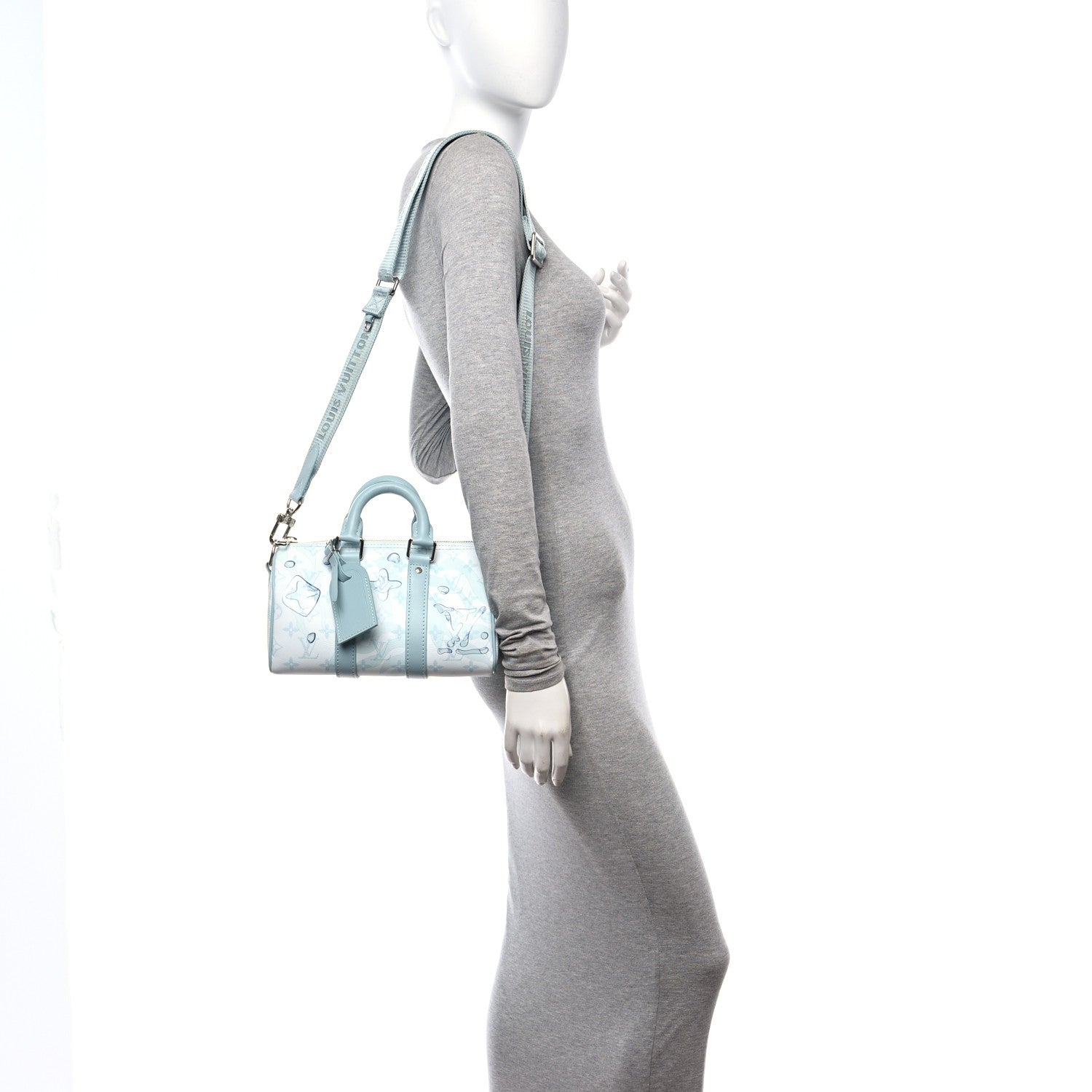 Louis Vuitton Monogram Aquagarden Keepall Bandouliere 25 Crystal Blue 2 of 11