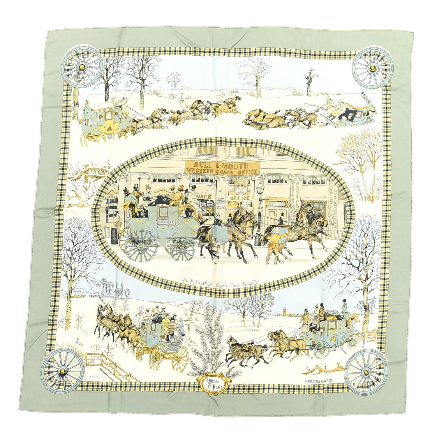 Hermes Silk L'hiver En Poste Scarf 90 1 of 6