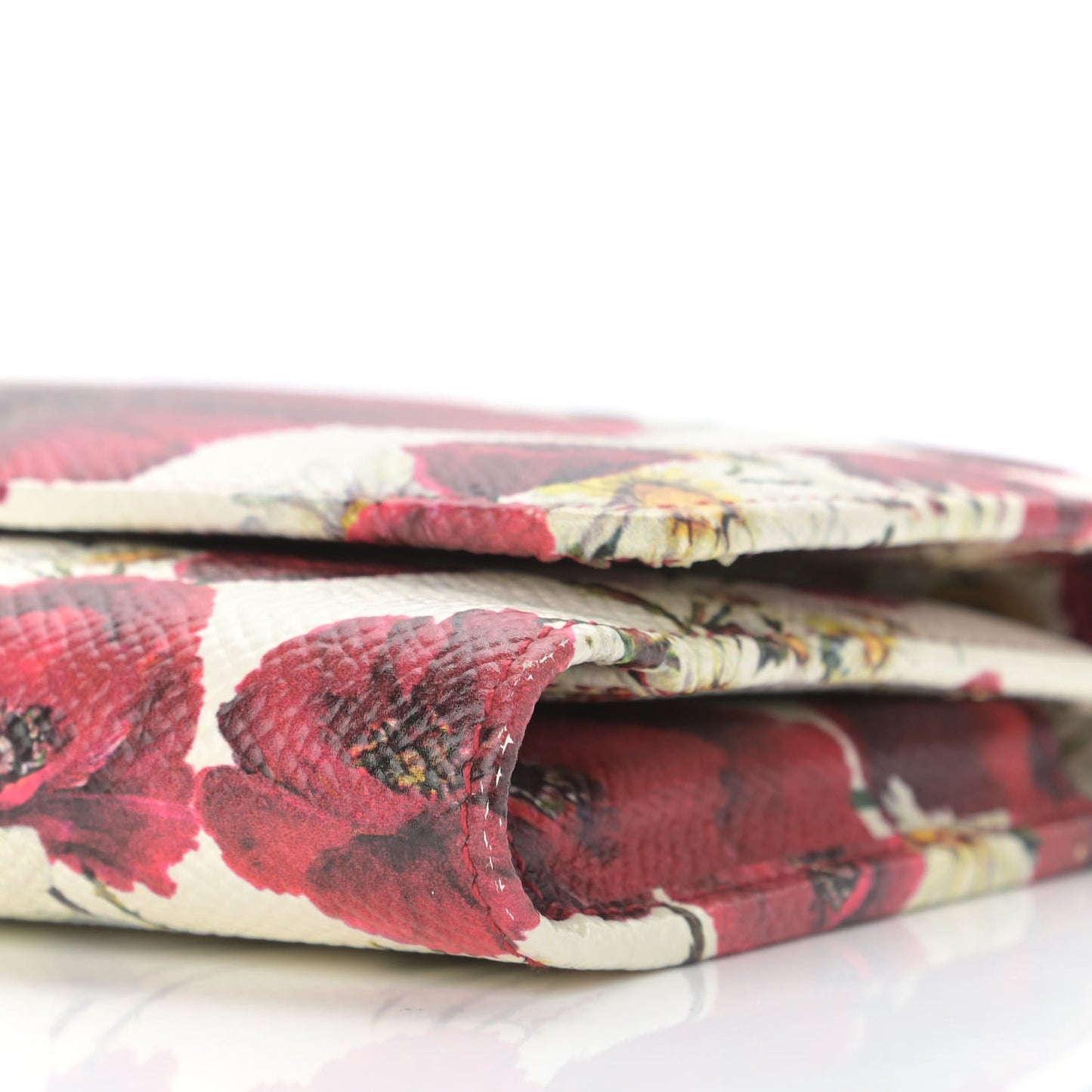 Dauphine Floral Print Wallet On Chain White Pink
