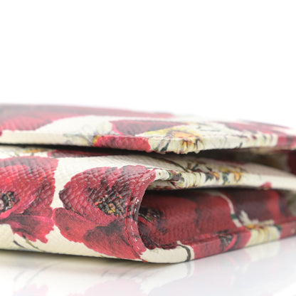 Dolce & Gabbana Dauphine Floral Print Wallet On Chain White Pink 9 of 9