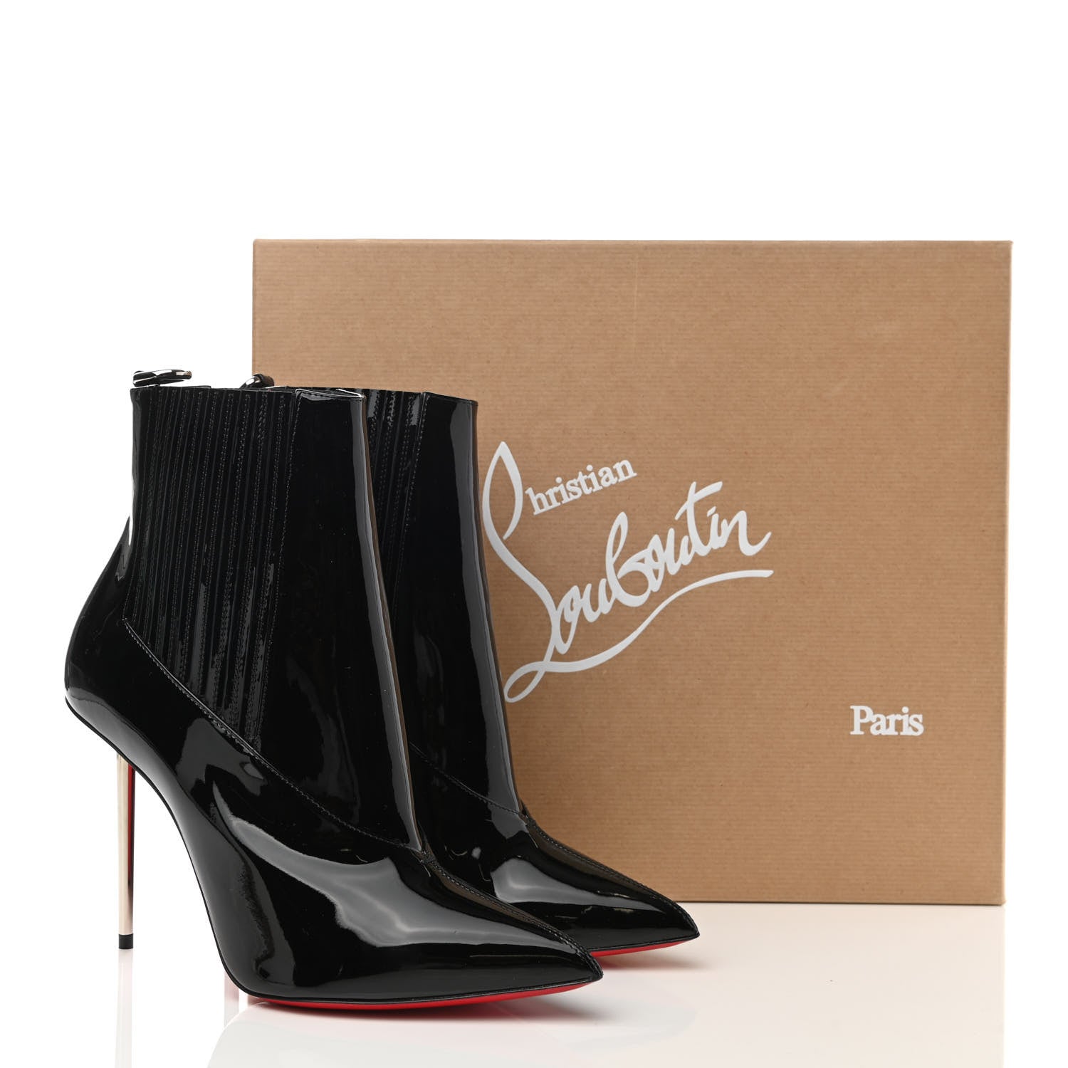 Christian Louboutin Patent Epic 100 Ankle Boots 37.5 Black 10 of 10