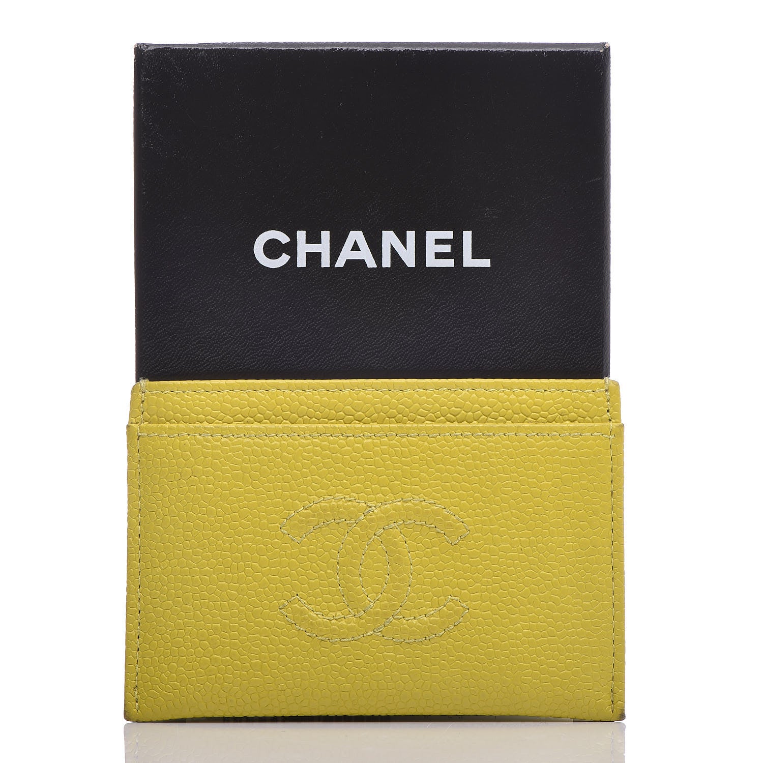 Chanel Caviar CC Timeless Card Holder Yellow 16 of 16