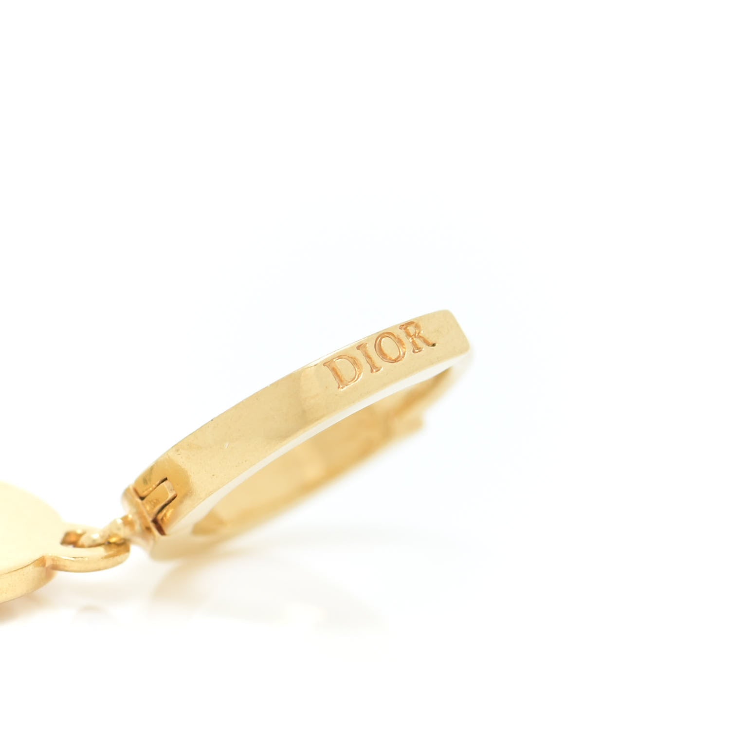 Christian Dior Metal CD Earrings Gold 4 of 5