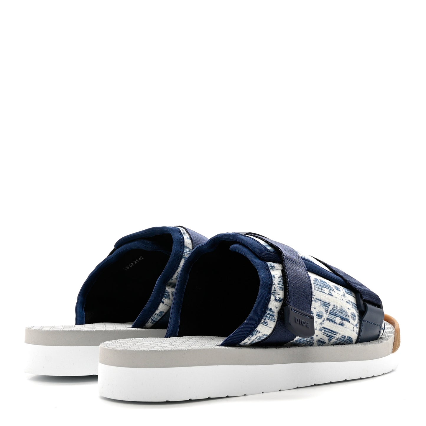 Oblique Jacquard Mens Alpha Sandals 42 Blue Denim