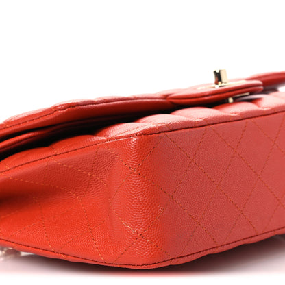 Chanel Caviar Quilted Medium Double Flap Light Red 9 of 12