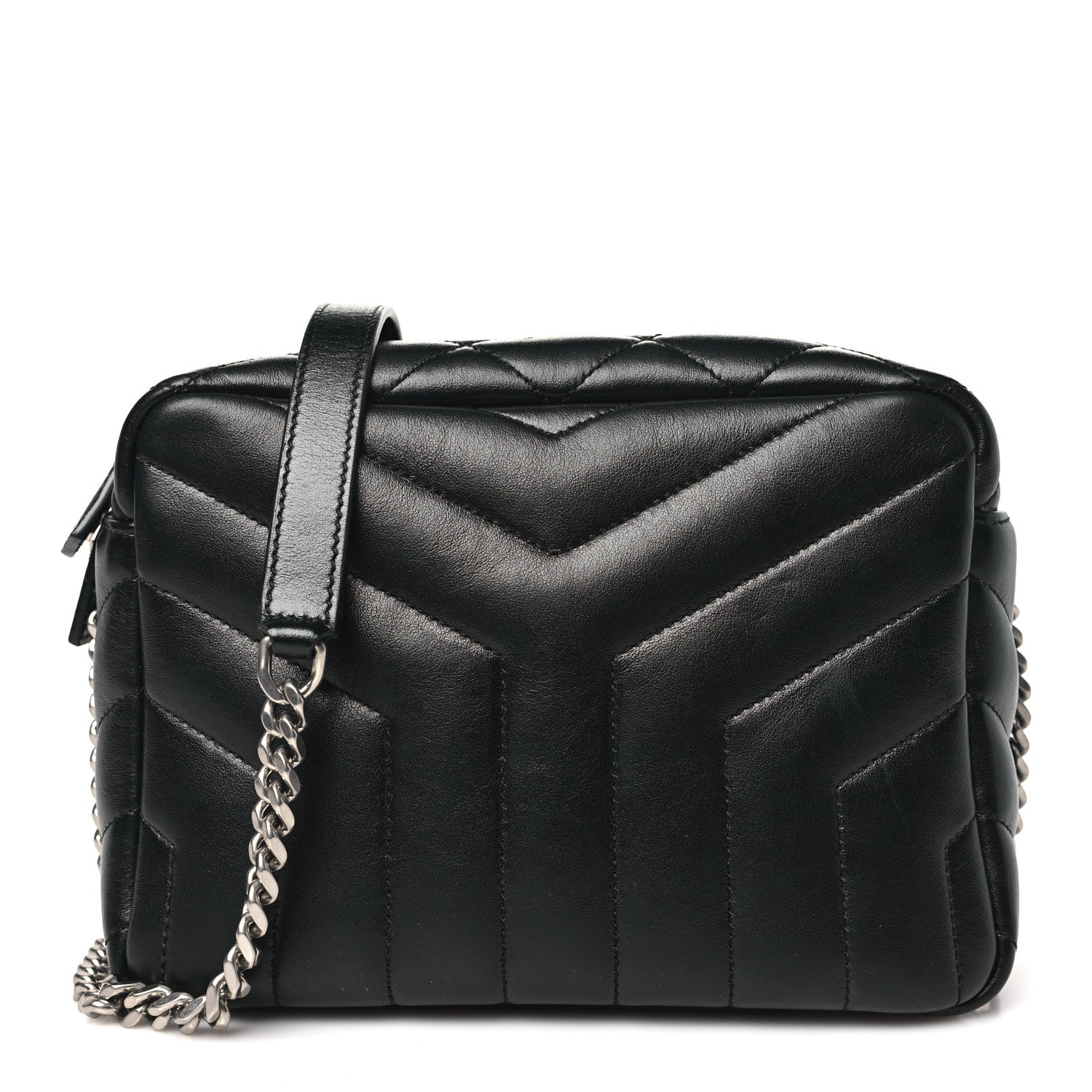 Saint Laurent Calfskin Y Quilted Monogram Small Loulou Bowling Bag Black 1 of 10