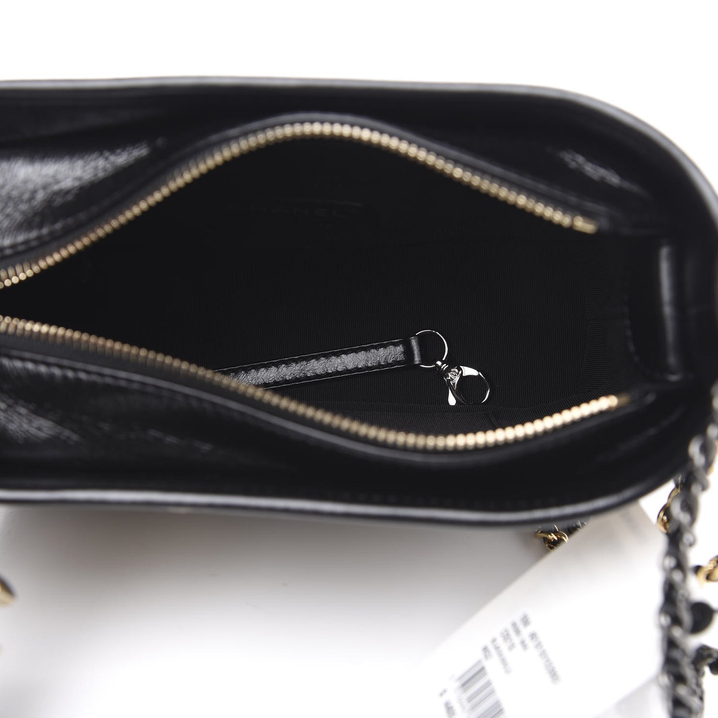 Metallic Crumpled Goatskin Quilted Small Gabrielle Hobo Black Gold