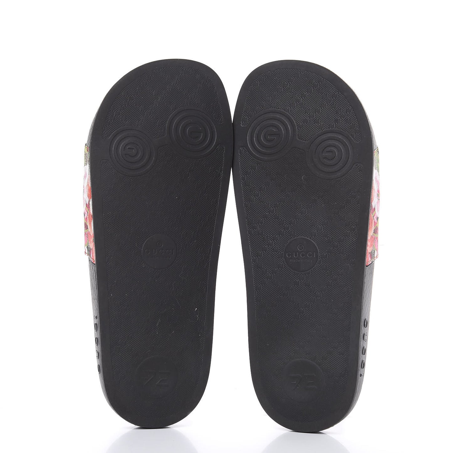 GG Supreme Monogram Blooms Slide Sandals 38 Beige Multicolor