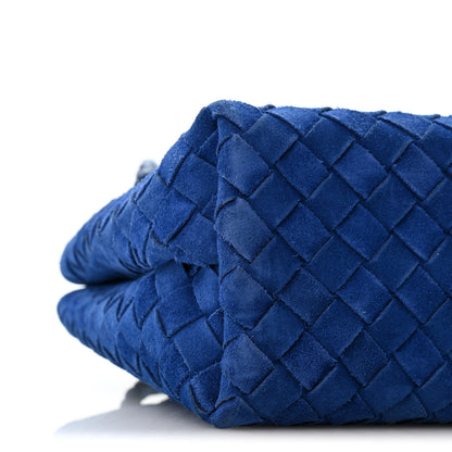 Bottega Veneta Suede Intrecciato Small Andiamo Shoulder Bag Royal Blue 8 of 11