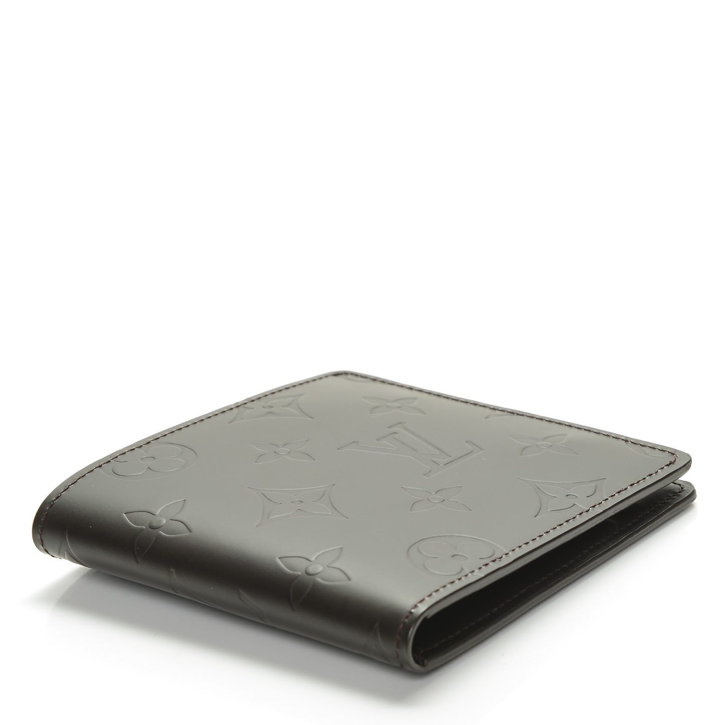 Monogram Glace Compact Wallet Cafe Brown